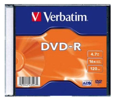 Диск DVD-R Verbatim 4.7 16 Slim case (100шт) (43547)